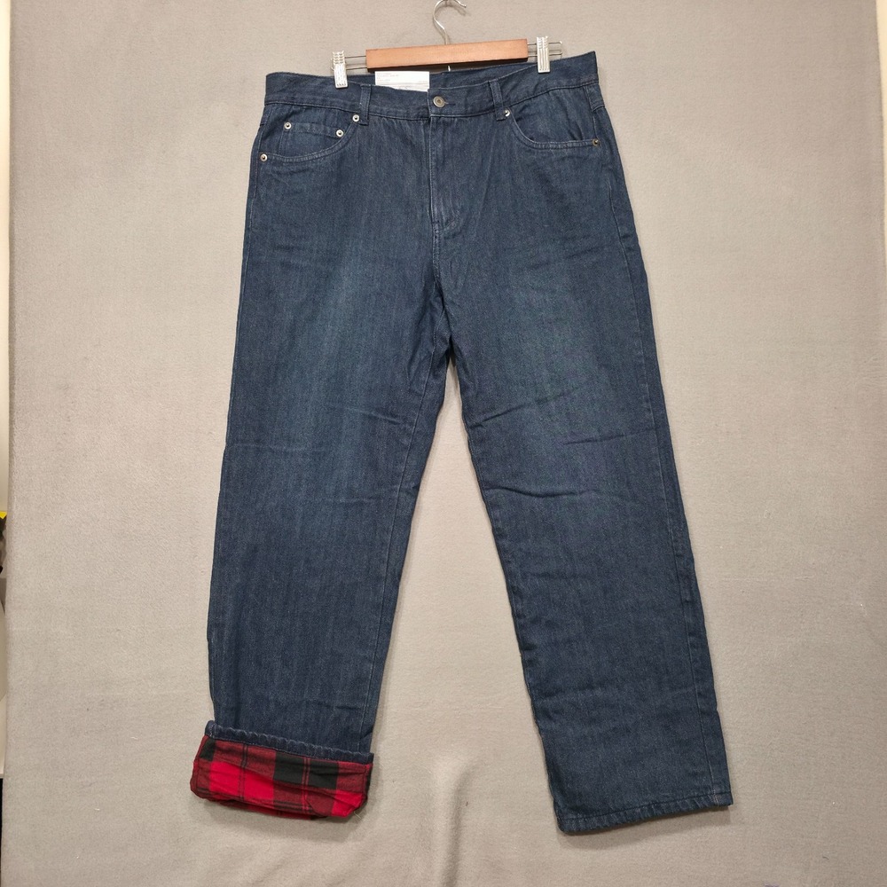 Adventuridge Men's Flannel‎ Lined Denim Blue Jeans Size 40x32 Actual 38x30 NWT